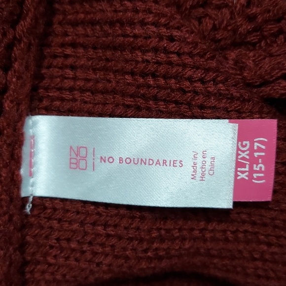 No Boundaries red long cowl neck sweater size XL. - Picture 3 of 5